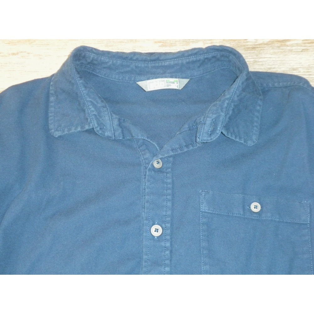 Stio Shirt Mens M Blue Miter Stretch Lightweight Flannel Organic Cotton Mountain - Picture 3 of 9